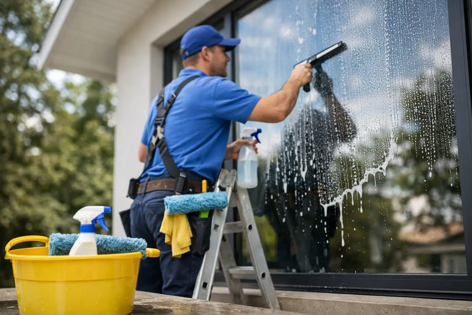How to Clean Exterior Windows Safely