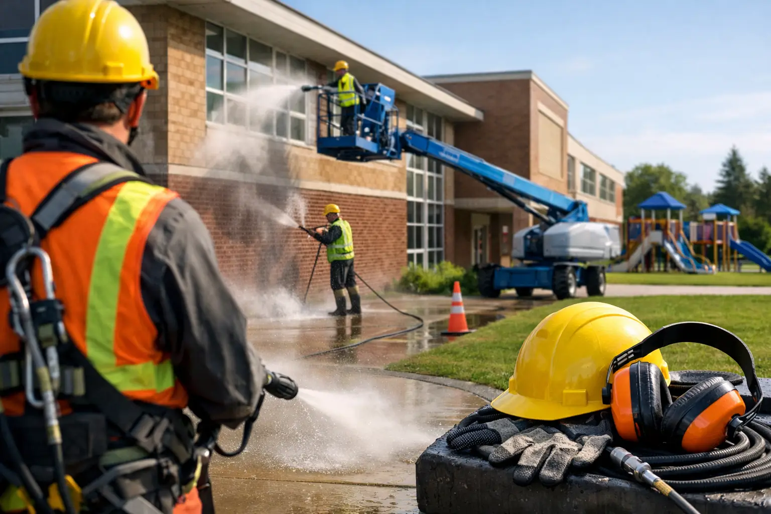 School Exterior Cleaning Safety Guide for Grounds
