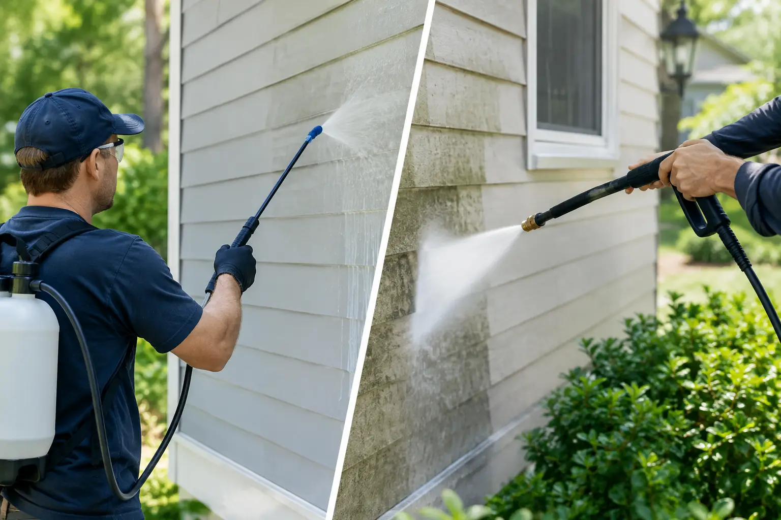 Chemical Treatment Versus Pressure Washing